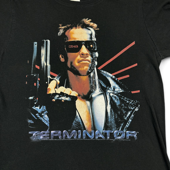 Terminator Shirt Adult SMALL Black Movie Poster Art Arnold Schwarzenegger Retro - Picture 2 of 6